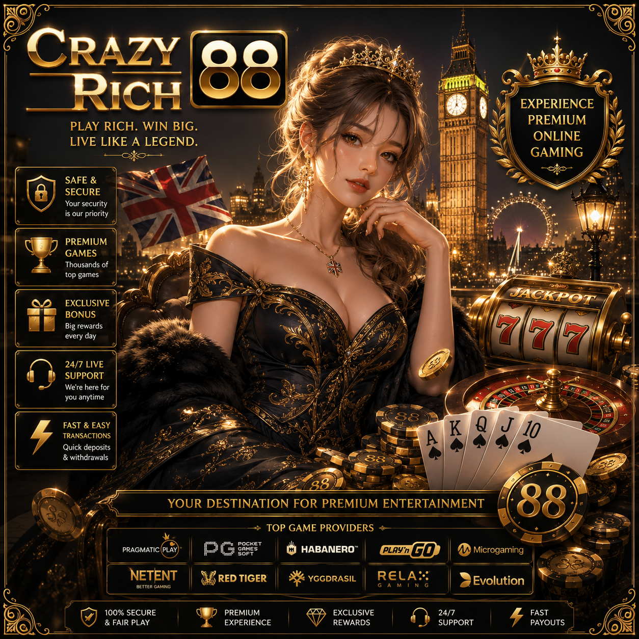 Crazyrich88 - United Kingdom Online Slots & Casino Platform